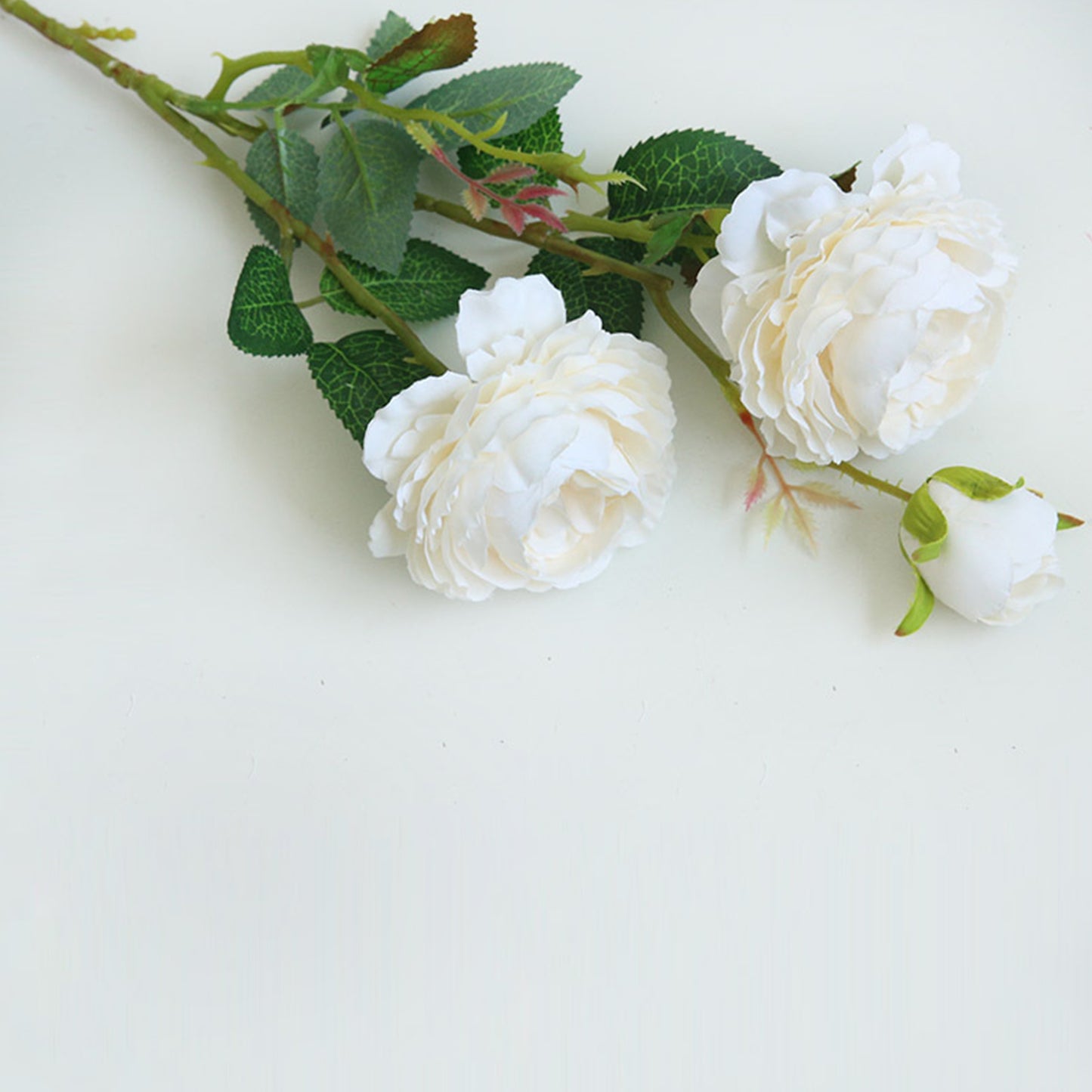 5pcs Artificial Peony Flowers Long Stem Fake Silk Peony for DIY Bridal Wedding Bouquets Centerpieces Arrangements Table Party Baby Shower Home Decor