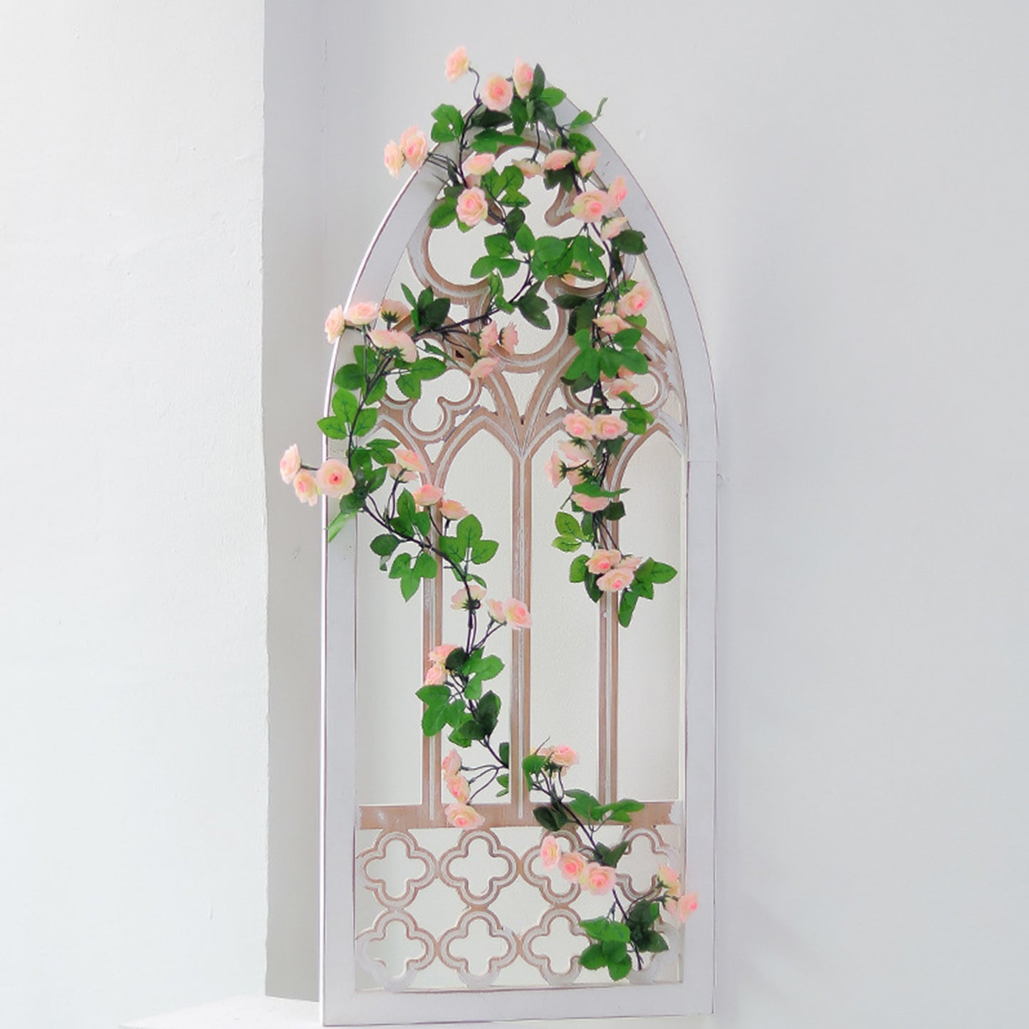 3Pcs(17 FT) Fake Rose Vine Garland Artificial Flower Plants Garland Fake Silk Rose Hanging Vine for Wedding Party Background Arch Garden Background Decor