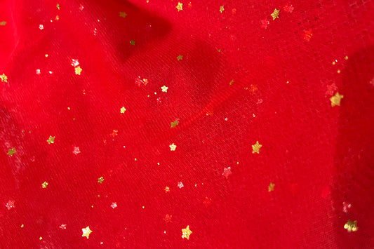 100% POLY Mesh with Red FOIL