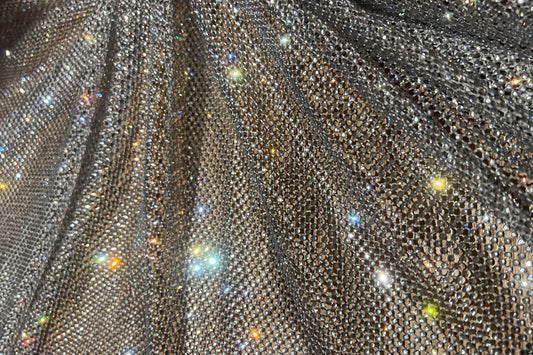 Rhinestone diamond beads mesh lace fashion fabric Width:130CM