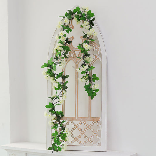 3Pcs(17 FT) Fake Rose Vine Garland Artificial Flower Plants Garland Fake Silk Rose Hanging Vine for Wedding Party Background Arch Garden Background Decor